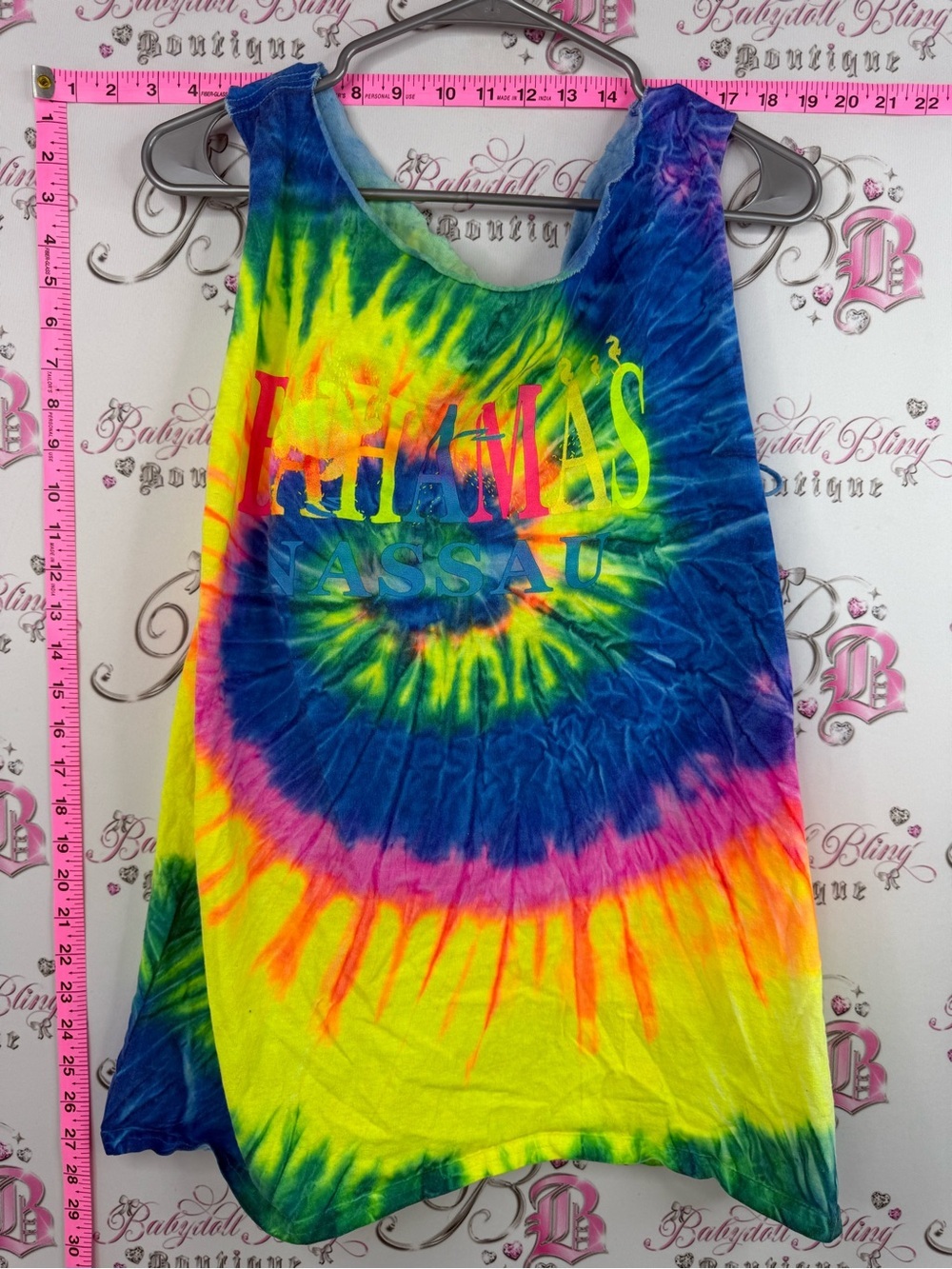 Bahamas Nassau tank top vintage Tie-Dye Tank Top - Neon Rainbow
